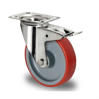 100-mm-Rustfrit-stål-Drejehjul-med-bremse-transporthjul