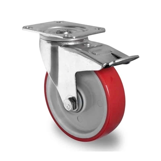 100-mm-Polyurethan-hjul-Drejehjul-med-bremse-transporthjul
