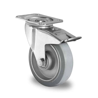 100-mm-Gummi-hjul-Drejehjul-med-bremse-transporthjul