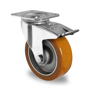 100-mm-Polyurethan-hjul-Drejehjul-med-bremse-transporthjul